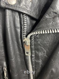 Vintage Excelled Leather Jacket Mens 40 Motorcycle Biker Harley Patch USA 80s