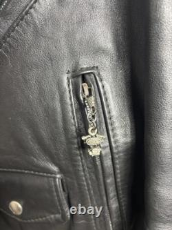 Vintage Excelled Leather Jacket Mens 40 Motorcycle Biker Harley Patch USA 80s