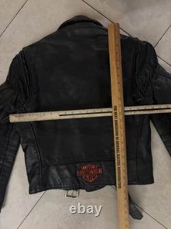 Vintage Excelled Leather Jacket Mens 40 Motorcycle Biker Harley Patch USA 80s