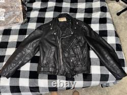 Vintage Excelled Leather Jacket Motorcycle Perfecto Style Punk Rock Size 42R