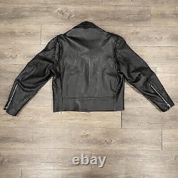 Vintage Excelled Leather Jacket Motorcycle Perfecto Style Punk Rock Size 42