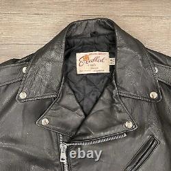 Vintage Excelled Leather Jacket Motorcycle Perfecto Style Punk Rock Size 42