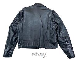 Vintage Excelled Leather Motorcycle Jacket Black Size 44R USA