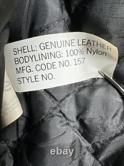 Vintage Excelled Leather Motorcycle Jacket Black Size 44R USA