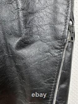 Vintage Excelled Leather Motorcycle Jacket Black Size 44R USA