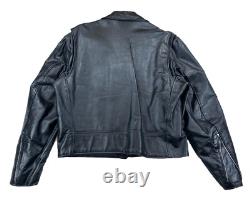 Vintage Excelled Leather Motorcycle Jacket Black Size 44R USA G2U