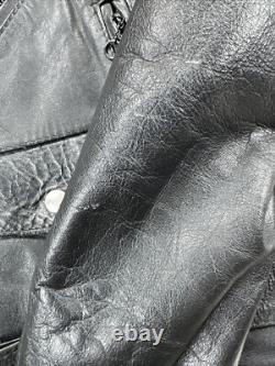 Vintage Excelled Leather Motorcycle Jacket Black Size 44R USA G2U
