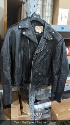 Vintage Excelled Leather Motorcycle Jacket Black Size 44R USA G2U