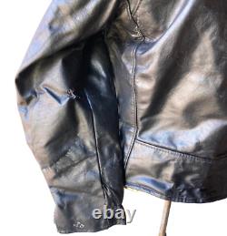 Vintage Excelled Men's Black Genuine Leather Motorcycle Biker Jacket 42R USA