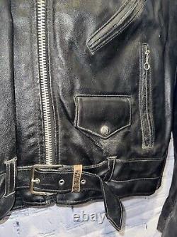 Vintage Excelled Size 40 Reg. Black Leather Brando Motorcycle Jacket