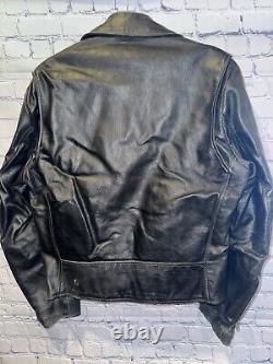 Vintage Excelled Size 40 Reg. Black Leather Brando Motorcycle Jacket