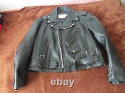 Vintage Excelled Size 46 Black Leather Brando Motorcycle Jacket