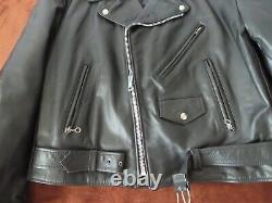 Vintage Excelled Size 46 Black Leather Brando Motorcycle Jacket