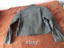 Vintage Excelled Size 46 Black Leather Brando Motorcycle Jacket