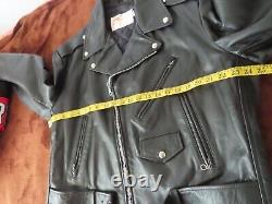 Vintage Excelled Size 46 Black Leather Brando Motorcycle Jacket