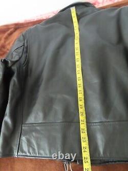 Vintage Excelled Size 46 Black Leather Brando Motorcycle Jacket