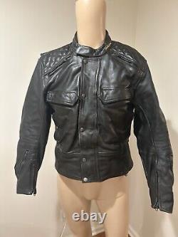 Vintage FIELDSHEER Men's Black Motorcycle Leather Jacket Size USA 40
