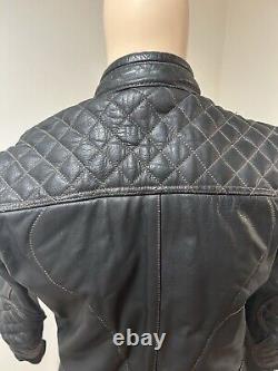 Vintage FIELDSHEER Men's Black Motorcycle Leather Jacket Size USA 40