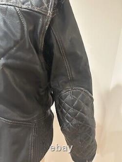 Vintage FIELDSHEER Men's Black Motorcycle Leather Jacket Size USA 40