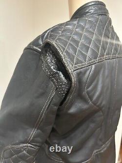 Vintage FIELDSHEER Men's Black Motorcycle Leather Jacket Size USA 40
