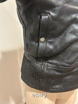Vintage FIELDSHEER Men's Black Motorcycle Leather Jacket Size USA 40
