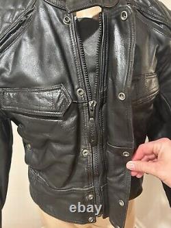 Vintage FIELDSHEER Men's Black Motorcycle Leather Jacket Size USA 40