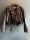Vintage FIRST genuine leather moto biker jacket XL