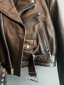 Vintage FIRST genuine leather moto biker jacket XL