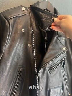 Vintage FIRST genuine leather moto biker jacket XL