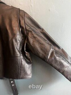 Vintage FIRST genuine leather moto biker jacket XL