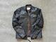Vintage FIVE STAR leather jacket 38 black GOATSKIN motorcycle CAFE RACER black
