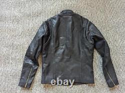 Vintage FIVE STAR leather jacket 38 black GOATSKIN motorcycle CAFE RACER black