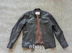Vintage FIVE STAR leather jacket 38 black GOATSKIN motorcycle CAFE RACER black