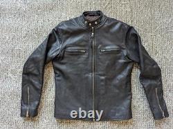Vintage FIVE STAR leather jacket 38 black GOATSKIN motorcycle CAFE RACER black