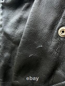 Vintage FMC Black Leather Motorcycle Jacket Mens Size 28 Great Condition