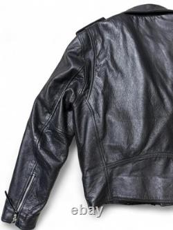 Vintage FMC Genuine Leather Biker Motorcycle Jacket Size 40