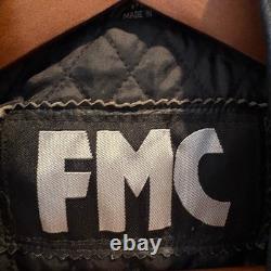 Vintage FMC Leather Motorcycle Jacket Women Medium Black Quilted Biker Coat Punk