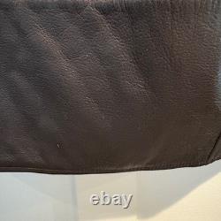 Vintage FMC Leather Motorcycle Jacket Women Medium Black Quilted Biker Coat Punk