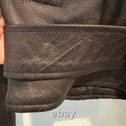 Vintage FMC Leather Motorcycle Jacket Women Medium Black Quilted Biker Coat Punk