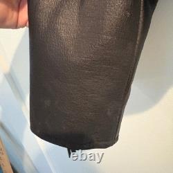 Vintage FMC Leather Motorcycle Jacket Women Medium Black Quilted Biker Coat Punk