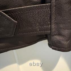 Vintage FMC Leather Motorcycle Jacket Women Medium Black Quilted Biker Coat Punk