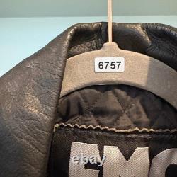 Vintage FMC Leather Motorcycle Jacket Women Medium Black Quilted Biker Coat Punk