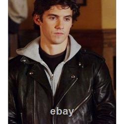 Vintage FMC Leather Motorcycle Jacket Women Medium Black Quilted Biker Coat Punk