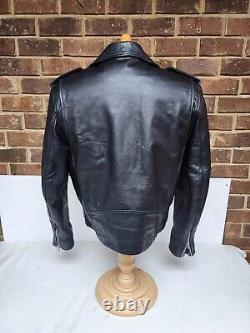 Vintage FMC Men's Leather Motorcycle Biker Jacket Size 40 Black