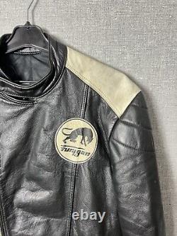 Vintage FURYGAN Leather Racing Jacket Big Logo Motorcycle Men's Size S