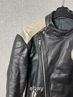 Vintage FURYGAN Leather Racing Jacket Big Logo Motorcycle Men's Size S