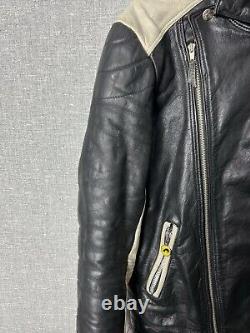 Vintage FURYGAN Leather Racing Jacket Big Logo Motorcycle Men's Size S