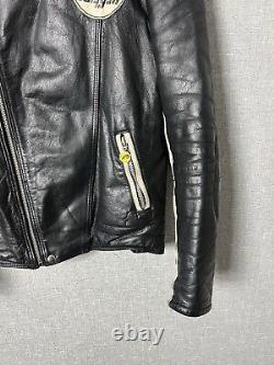Vintage FURYGAN Leather Racing Jacket Big Logo Motorcycle Men's Size S