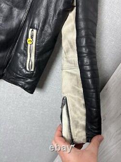 Vintage FURYGAN Leather Racing Jacket Big Logo Motorcycle Men's Size S
