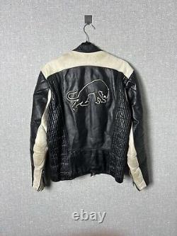Vintage FURYGAN Leather Racing Jacket Big Logo Motorcycle Men's Size S